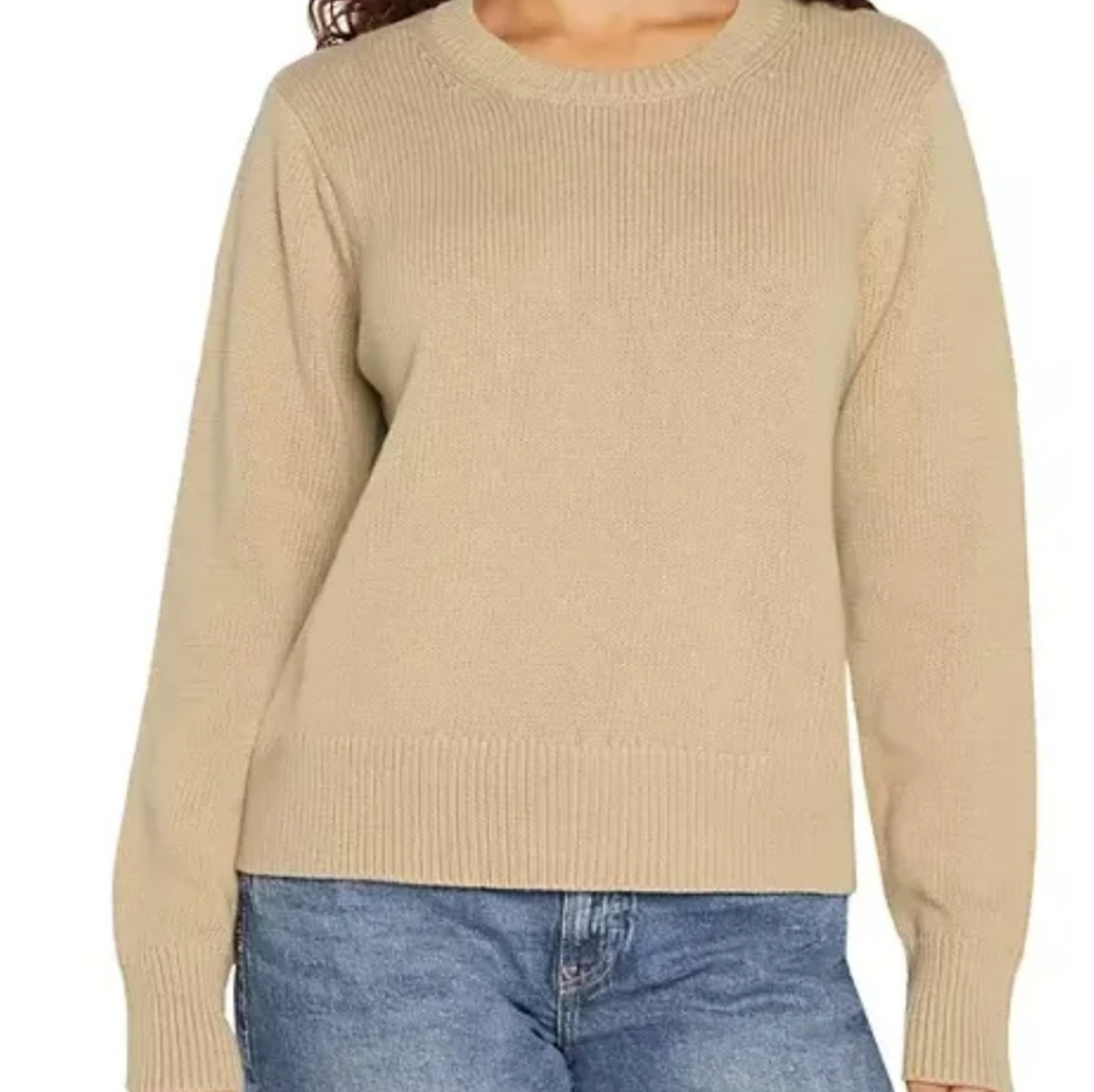 Gap Relaxed Crewneck Sweater Tan Neutral Preppy